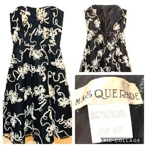Masquerade Black/Ivory strapless formal dress 7/8